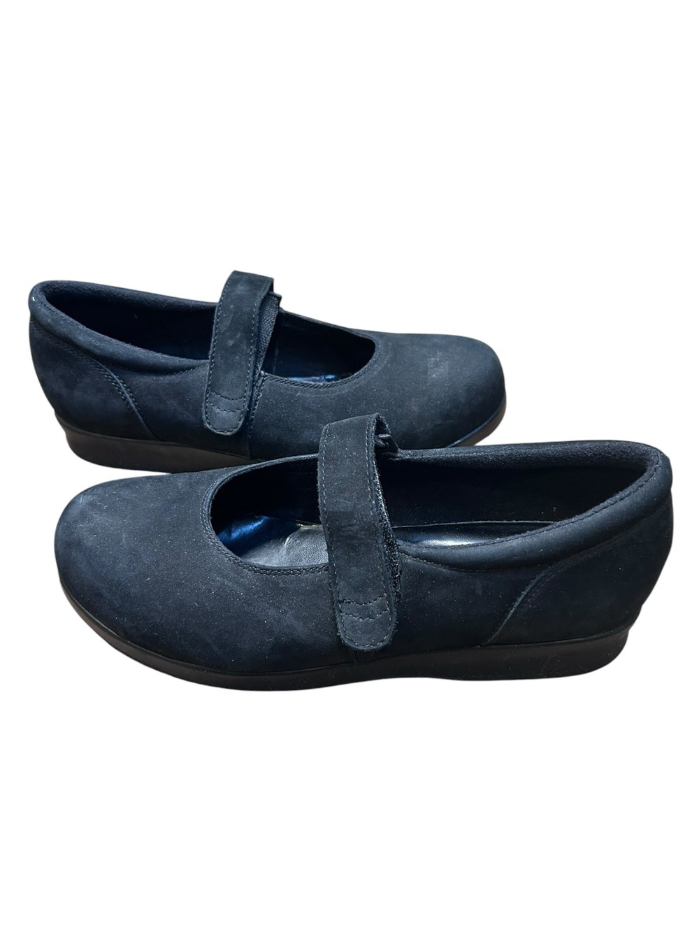 Drew black suede leather Mary Janes orthopedic shoes size 9 hook loop comfort